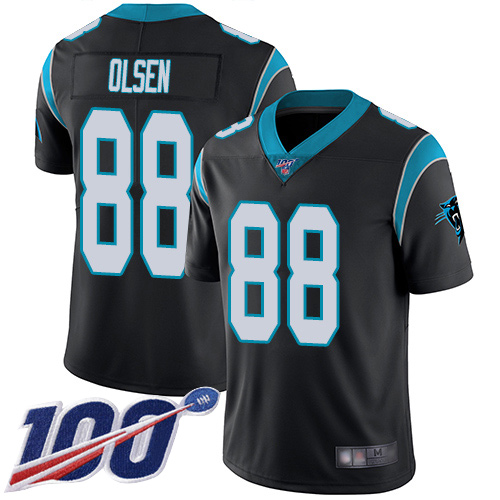 Carolina Panthers Limited Black Men Greg Olsen Home Jersey NFL Football 88 100th Season Vapor Untouchable